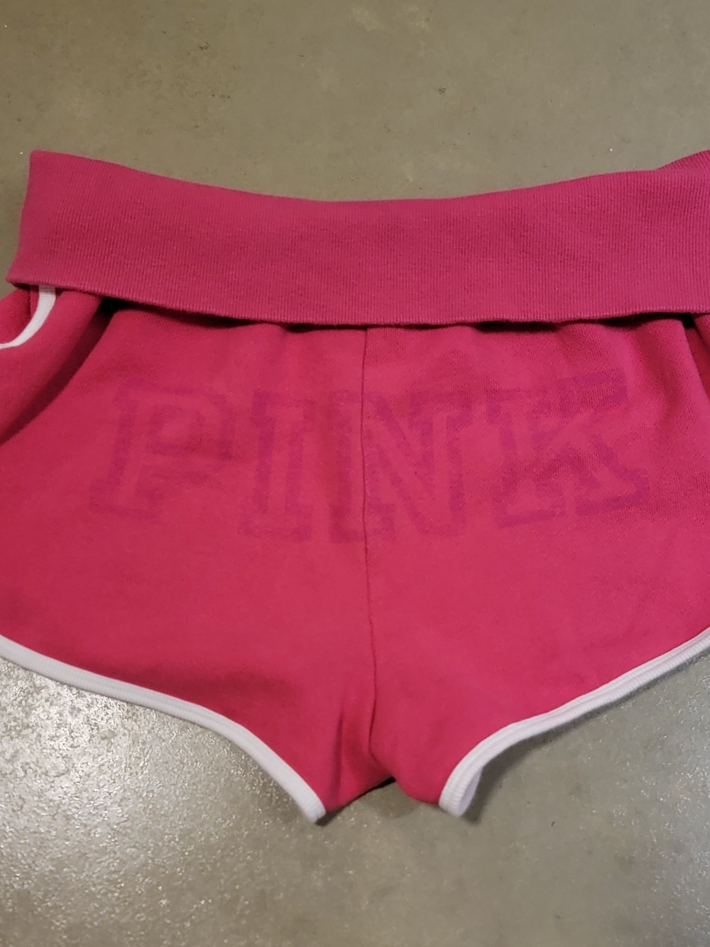 PINK Victoria's Secret Hot Pink Athletic Shorts with White Trim